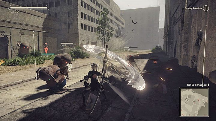 Different varietes of melee weapons are used in hand-to-hand combat - NieR Automata: Combat - Basics - NieR Automata Guide