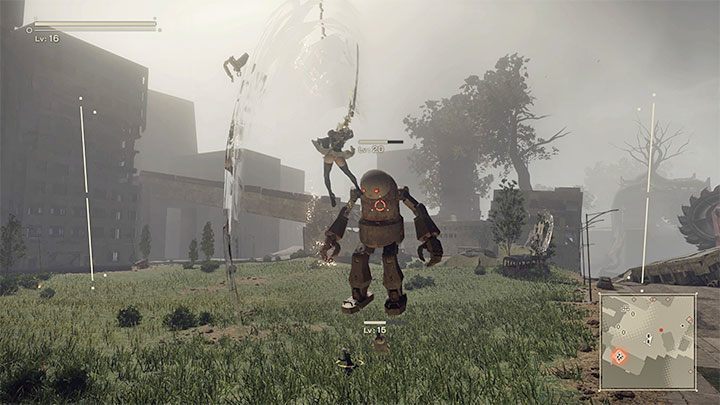 It's a good idea to combine dashing with frequent counterattacks - NieR Automata: Combat - Basics - NieR Automata Guide
