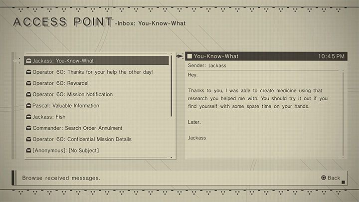 After winning all 4 fights, talk to Jackass and do other things - NieR Automata: Desert Zone - walkthrough, side quests - Side missions - NieR Automata Guide