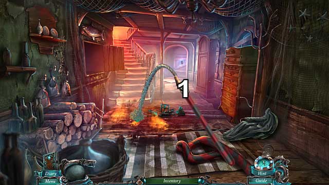 Use the hose to extinguish the fire [1] - Chapter 1: An Unexpected Guest | Walkthrough - Walkthrough - Nightmares from the Deep: The Sirens Call Game Guide & Walkthrough