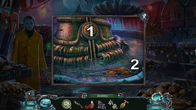 Approach the fountain and move the trash away [1] - Chapter 3: Beneath the town | Walkthrough - Walkthrough - Nightmares from the Deep: The Sirens Call Game Guide & Walkthrough
