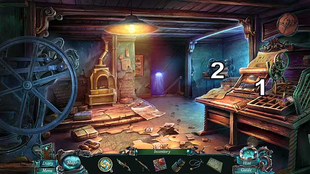 Return to the Newspaper office and approach the desk [1] - Chapter 5: The Shipwreck cemetery | Walkthrough - Walkthrough - Nightmares from the Deep: The Sirens Call Game Guide & Walkthrough