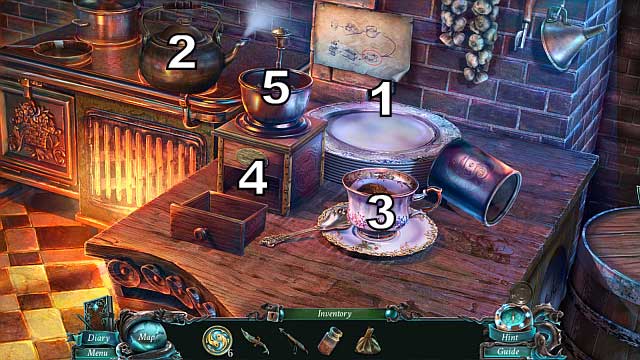 Approach now the table next to the oven - Chapter 6: The Lighthouse | Walkthrough - Walkthrough - Nightmares from the Deep: The Sirens Call Game Guide & Walkthrough