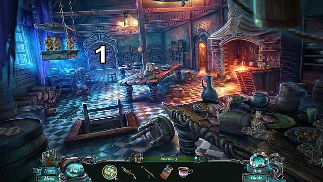 Approach the door opposite [1] and give the coffee to the guard - Chapter 6: The Lighthouse | Walkthrough - Walkthrough - Nightmares from the Deep: The Sirens Call Game Guide & Walkthrough