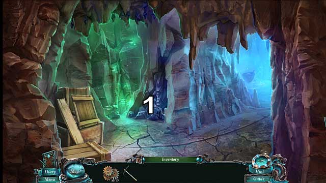 Use the pickaxe on the rocks [1] and collect lump of coal - The Book of Davy Jones (bonus adventure) | Walkthrough - Walkthrough - Nightmares from the Deep: The Sirens Call Game Guide & Walkthrough