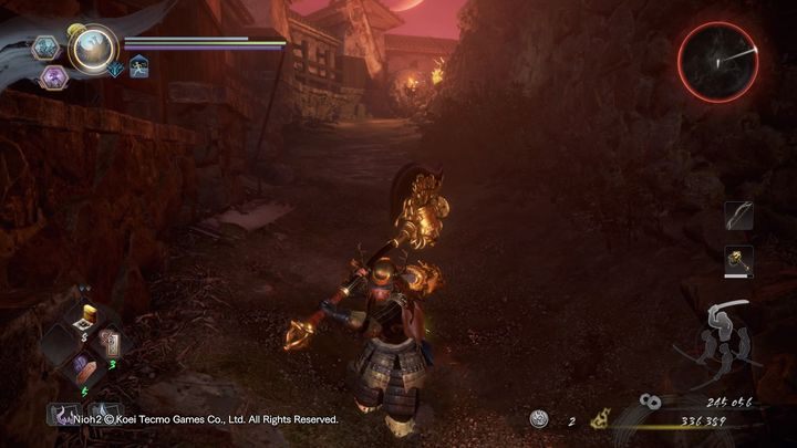 Keep climbing up but beware of another rolling boulder - NiOh 2: The High Spirited Demon walkthrough - Main missions - NiOh 2 Guide