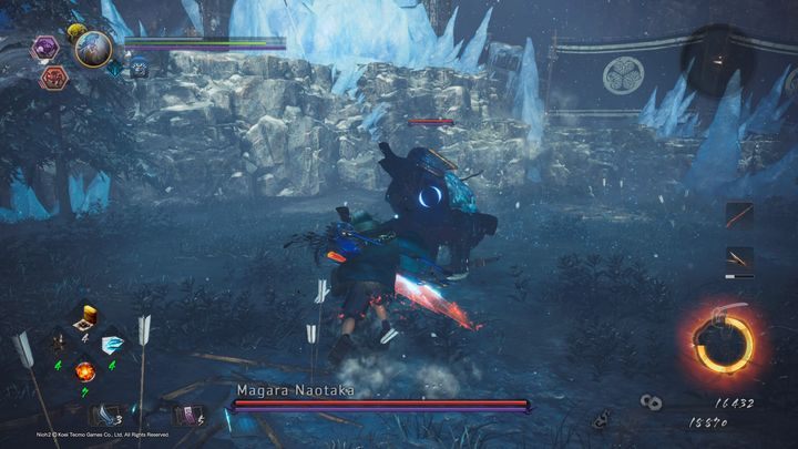 Magara Naotaka is an opponent whose attacks are mostly based on the water element - NiOh 2: Magara Naotaka | Boss fight - Bosses - NiOh 2 Guide