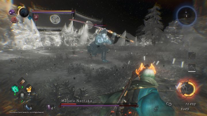 Another Burst Attack is placing his hand on the ground to create a explosion that affects a small area - NiOh 2: Magara Naotaka | Boss fight - Bosses - NiOh 2 Guide