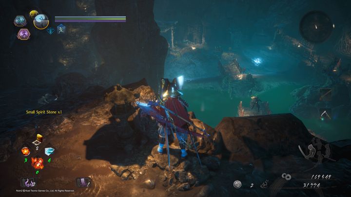 Go forward, but be careful - there are two Gakis, one scavenging on the surface and the other hanging on the edge - The Vipers Sanctum | NiOh 2 Walkthrough - Main missions - NiOh 2 Guide