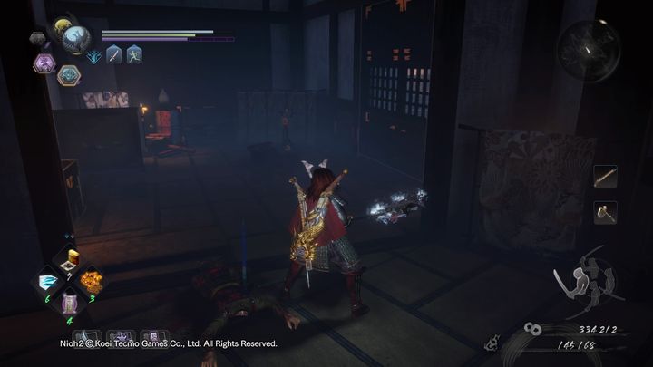 Going further, just behind the stairs (where the shrine at the upper level is located), you will see the Yokai fog - NiOh 2: The Golden Castle walkthrough - Main missions - NiOh 2 Guide