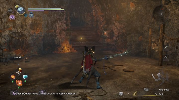 Go up the ladder and then jump down the wooden beams - The Hollow Fortress | NiOh 2 Walkthrough - Main missions - NiOh 2 Guide