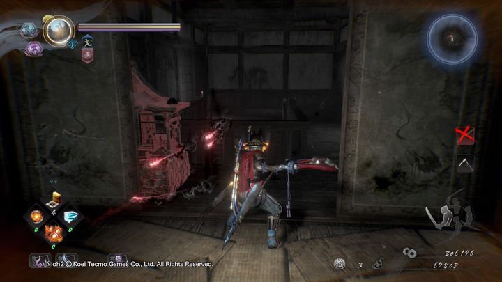 Crossing the other rooms of the building, you will encounter a shrine - The Hollow Fortress | NiOh 2 Walkthrough - Main missions - NiOh 2 Guide