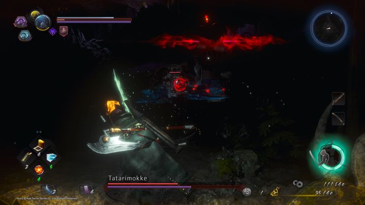 The boss can also perform a Burst Attack from the air - NiOh 2: Tatarimokke | Boss fight - Bosses - NiOh 2 Guide