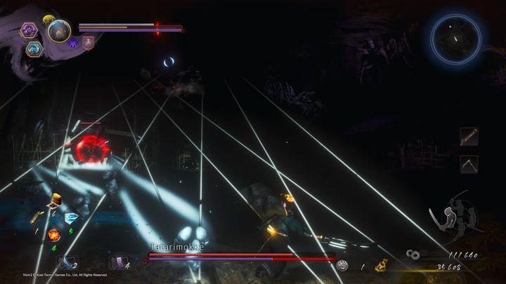 The owl can also shoot several kunai in your direction while in the air - NiOh 2: Tatarimokke | Boss fight - Bosses - NiOh 2 Guide