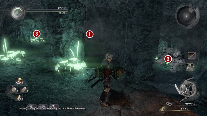 As you proceed, you will find a recess on the left - Deep in the Shadows | Main missions | NiOh - Main missions - NiOh Game Guide