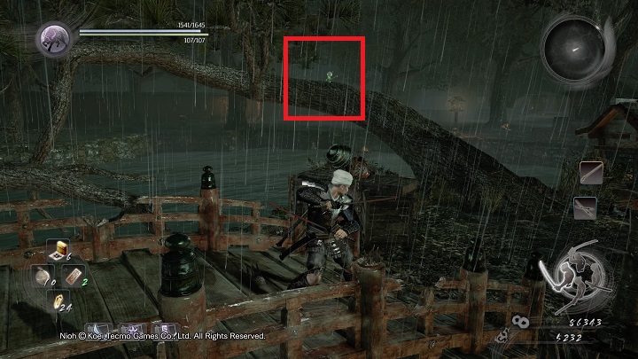 The next bridge cant be used but you can jump on the tree branch on the left - The Spirit Stone Slumbers | Main missions | NiOh - Main missions - NiOh Game Guide
