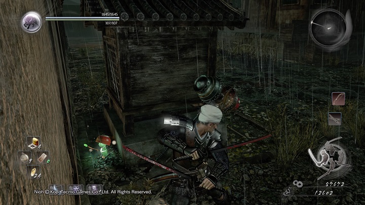 Behind a smaller building there is a chest guarded by a ninja - The Spirit Stone Slumbers | Main missions | NiOh - Main missions - NiOh Game Guide