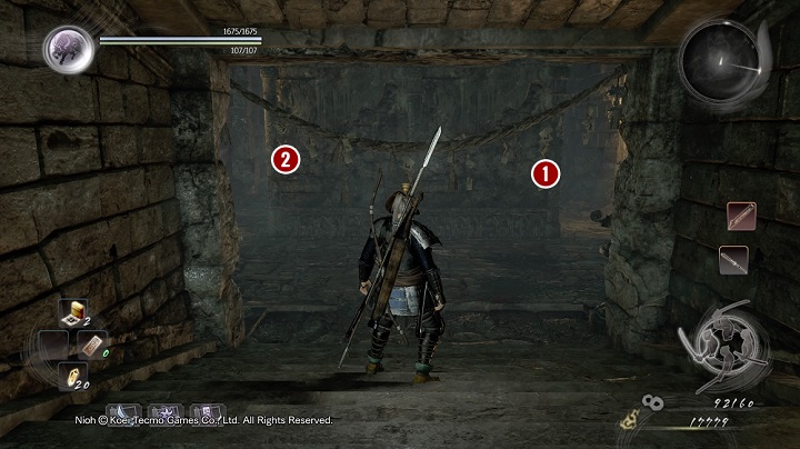 You wont find any enemies, that is until you get to point as the picture above - The Spirit Stone Slumbers | Main missions | NiOh - Main missions - NiOh Game Guide