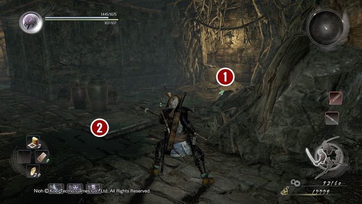 Shortly, you can come across another Kodama [1] hidden on the right - The Spirit Stone Slumbers | Main missions | NiOh - Main missions - NiOh Game Guide