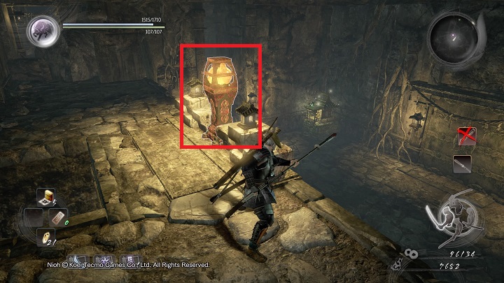 Use the lantern from the picture above - The Spirit Stone Slumbers | Main missions | NiOh - Main missions - NiOh Game Guide