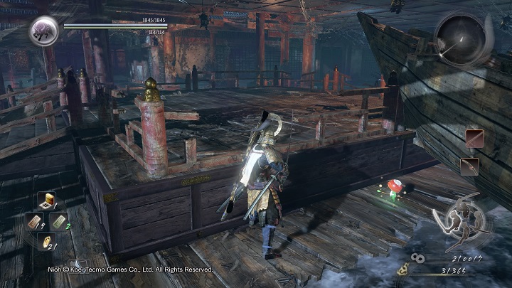 In front of you, behind the platform presented in the picture, you can find another Kodama - The Ocean Roars Again | Main missions | NiOh - Main missions - NiOh Game Guide