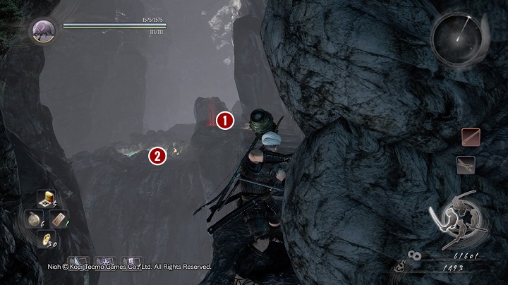 The second cave (or rather a corridor) on the right is empty - Kanbei and the Overlord | Side missions | NiOh - Side missions - NiOh Game Guide