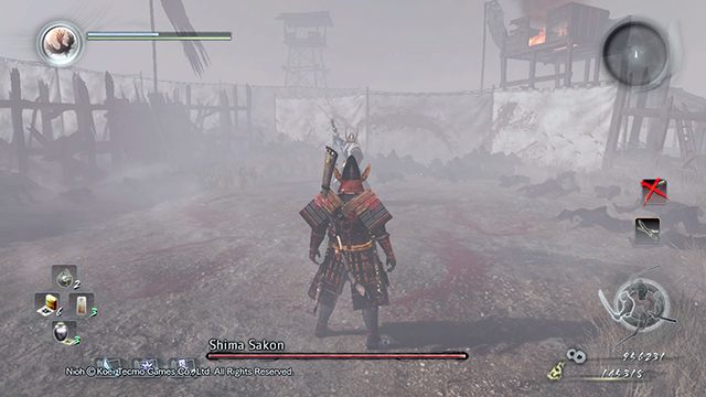 The arena of this battle is quite small - Shima Sakon | NiOh Boss Encounters - Boss Encounters - NiOh Game Guide