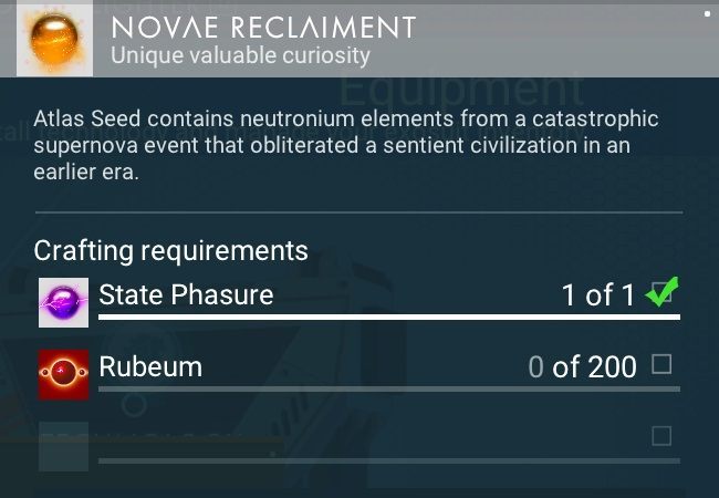The 8th element of the path can be obtained by combining Phasure and 200 rubeum - No Mans Sky: Crafting, all items - No Mans Sky: Atlas Path - No Mans Sky Game Guide