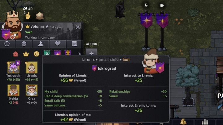 Interest is an indicator reflecting the relationship between two nobles - Norland: All skills - Basics - Norland Guide