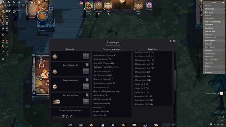 The Intelligence indicator determines the sharpness of your lord's mind - Norland: All skills - Basics - Norland Guide