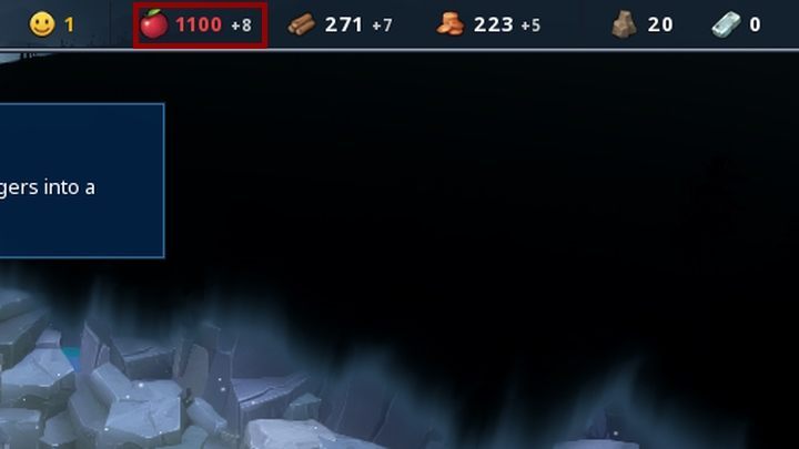 After achieving the maximum quantity of stored food, the indicator will change. - Food | Game Mechanics - Game Mechanics - Northgard Game Game Guide