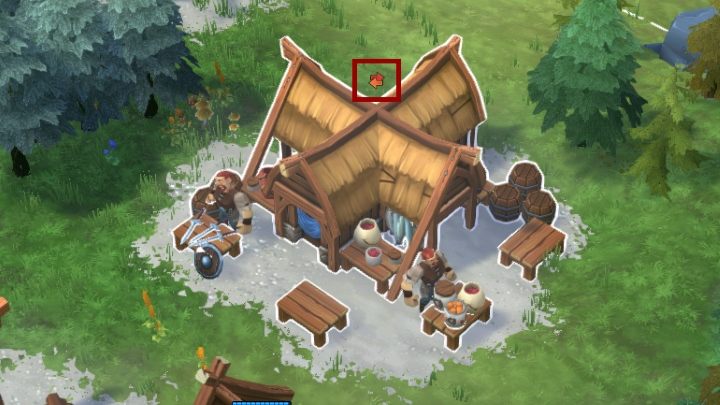 The icon found above a trading post informs you of an available trade route. - Finances in Northgard - Game Mechanics - Northgard Game Game Guide