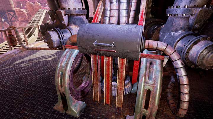 Before that happens, walk to the object shown on the picture - Mofang beam and Farleys house | Walkthrough - Walkthrough - Obduction Game Guide