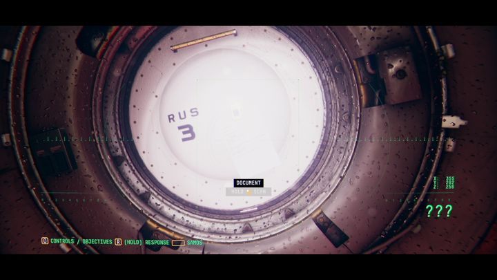 On the left from the computer, on the RUS 3 hatch, you will find a document to scan (TORU DATA LOG) - Observation: Second station - walkthrough, level 6 - Walkthrough - Observation Guide