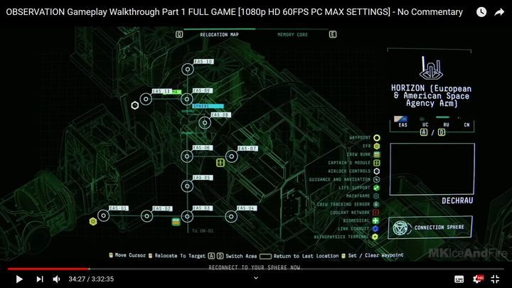 You can use space bar to return to the station map - Observation: Reactor - walkthrough, level 2 - Walkthrough - Observation Guide