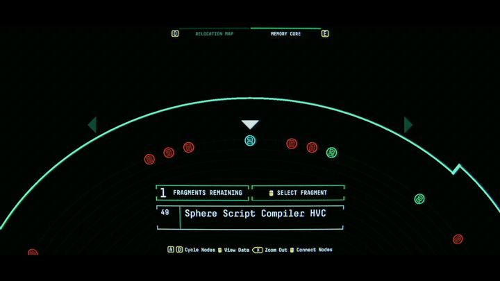 Use A and D to move the cursor to find them and use the right mouse button to connect three files named: SPHERE UPGRADE HVC B, SPHERE UPGRADE HVC A, SPHERE SCRIPT COMILER HVC - Observation: The first space walk - walkthrough, level 3 - Walkthrough - Observation Guide