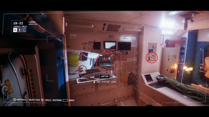 In UN-02, connect the laptop to the power - Observation: Center - walkthrough, level 4 - Walkthrough - Observation Guide