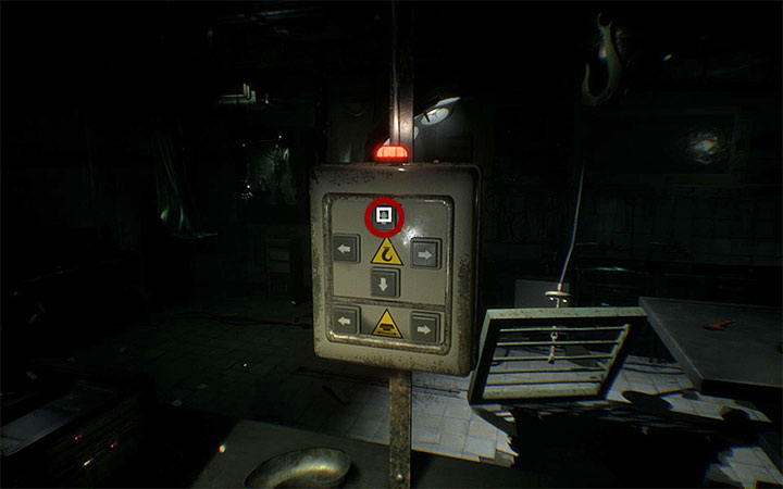 Return to the control panel and now click the arrow up button, as marked in the picture above - Find the secret passage and investigate the secret room | Case #405 Walkthrough - Case #405: Finding Adam - Observer Game Guide
