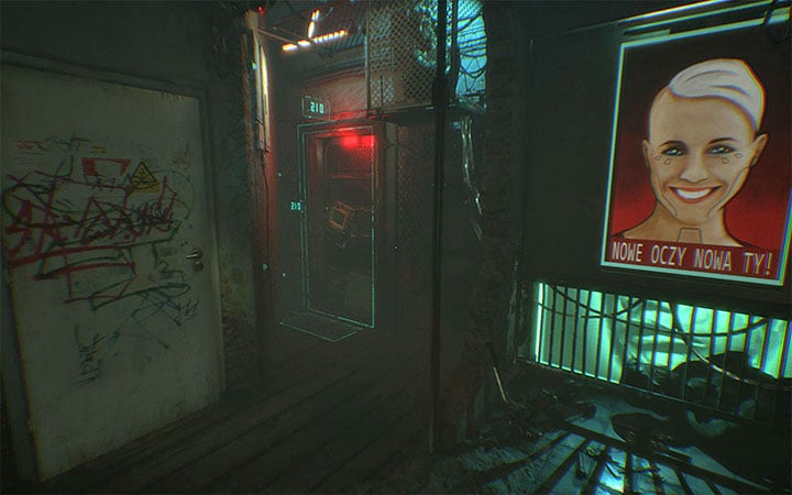 When the hallucination ends you receive an objective to locate the owner of the tattoo parlor, for which you must talk to the guard again, who should be in the main courtyard - Investigate apartment 210 | Case #405 Walkthrough - Case #405: Finding Adam - Observer Game Guide