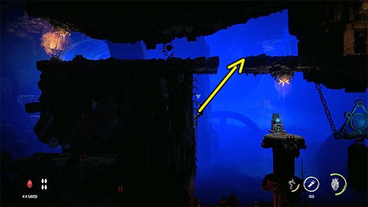 Move further and watch out for more pressure plates - a flare will help you see and omit them - Oddworld Soulstorm: Finding Fragons Eye, The Sanctum - walkthrough - 12: The Sanctum - Oddworld Soulstorm Guide