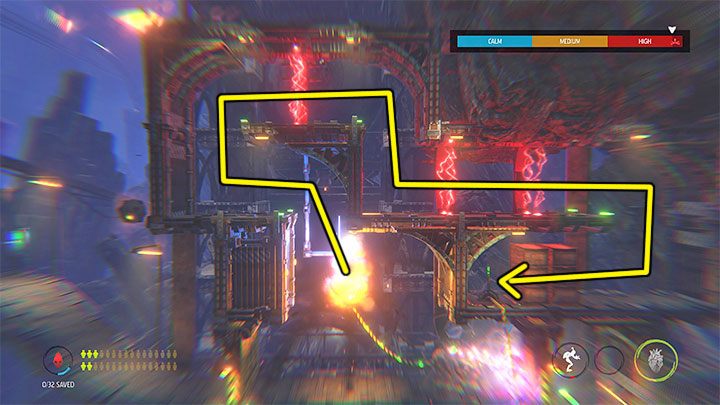 There is a recycling machine and 2 vending machines to the left of the place where the ride ended - you can buy Gum and Fizzy Pop - Oddworld Soulstorm: Bypassing security, Necrum - walkthrough - 10: Necrum - Oddworld Soulstorm Guide