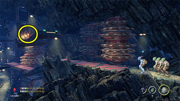 You can now continue moving in a group – watch out for more traps - Oddworld Soulstorm: Bypassing security, Necrum - walkthrough - 10: Necrum - Oddworld Soulstorm Guide