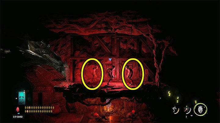 We climb to the shelf located to the right of the entrance to the mine - Oddworld Soulstorm: Crossing the valley on the lift, Sorrow Valley - walkthrough - 5: Sorrow Valley - Oddworld Soulstorm Guide