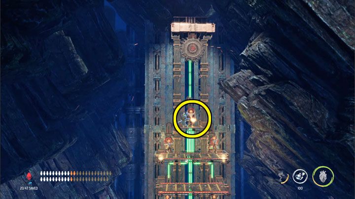 The secret is at the top of the Mudokon tower from the screenshot - Oddworld Soulstorm: Stage 11 - all secrets, list - Oddworld Soulstorm Guide