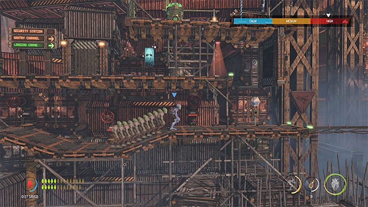 Platinum badge requirements: Save 25 Mudokons - Oddworld Soulstorm: Badges (challenges), the Yards - list, walkthrough - 15: The Yards - Oddworld Soulstorm Guide