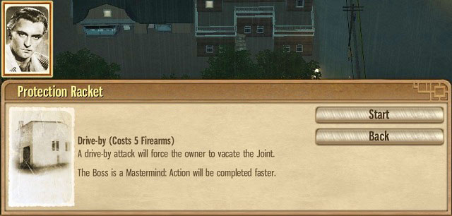 Planning window - here's where you pick henchmen and confirm actions. - Main View - Strategy - Omerta: City of Gangsters - Game Guide and Walkthrough