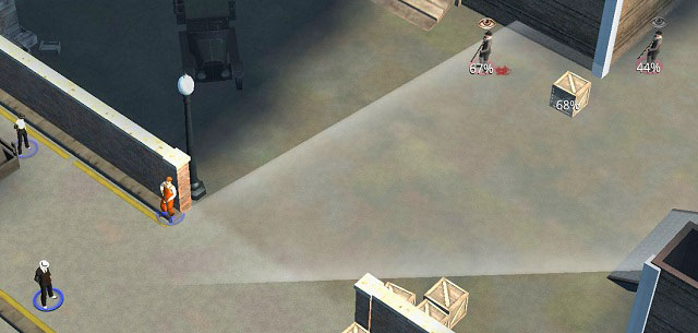 The accuracy of area attacks drops with distance. Above: a shootout with a Thompson. - Battle Mechanics - Tactics - Omerta: City of Gangsters - Game Guide and Walkthrough