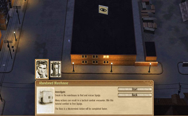 In future, almost every mission which ends with a shootout will have the eye icon. - Maine Ave - Act I - Omerta: City of Gangsters - Game Guide and Walkthrough