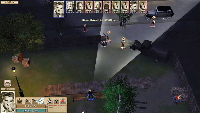 Settling the score with the police. Thompson submachine guns will have no problem in taking down several enemies at a time. - Georgia Ave - Act II - Omerta: City of Gangsters - Game Guide and Walkthrough