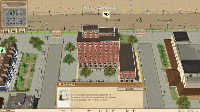 Ritz-Carlton Hotel: where the assassin is staying. - Iowa Ave - Act II - Omerta: City of Gangsters - Game Guide and Walkthrough